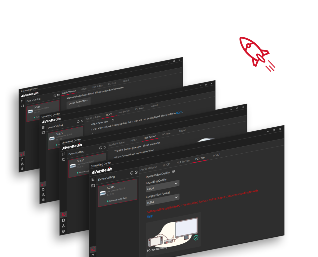 Streaming Center is specifically developed for AVerMedia's users to control their streaming devices and simplify the streaming process. 