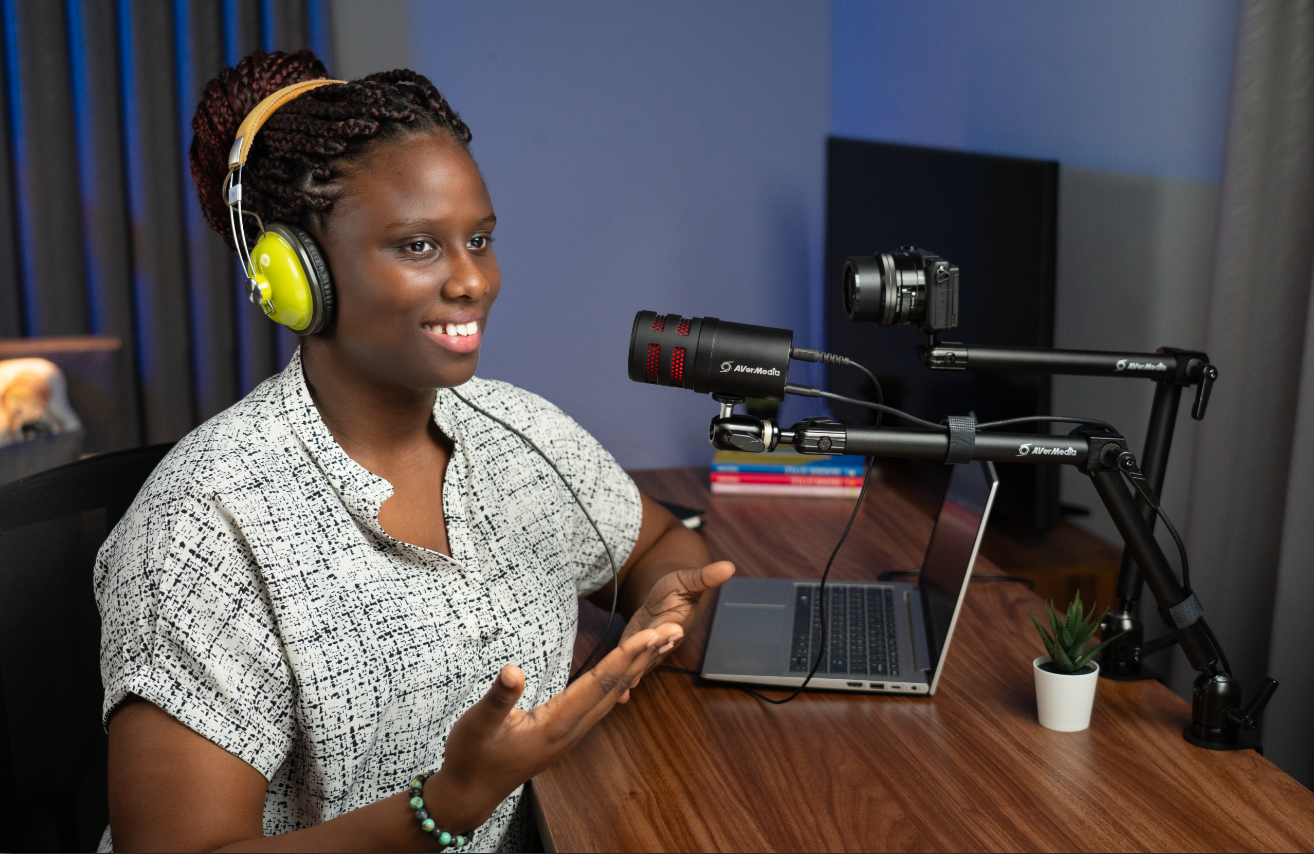 A mic arm (boom arm) allows you to position your microphone at the optimal distance from your mouth, which is crucial for maintaining consistent audio quality.
