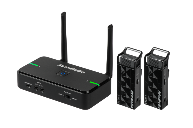 The AverMedia Wireless Teacher Microphone AW315 can be used together with the classroom's built-in audio system to enhance hybrid teaching.