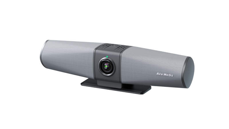 AVerMedia's Mingle Bar PA511D is an all-in-one video conferencing camera ideal for meetings of up to 10 people. It has an integrated 4K webcam, microphone, speaker, and docking function.