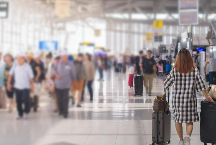 AVerMedia PW515 4K webcam being used at Taiwan airport for customs inspection.